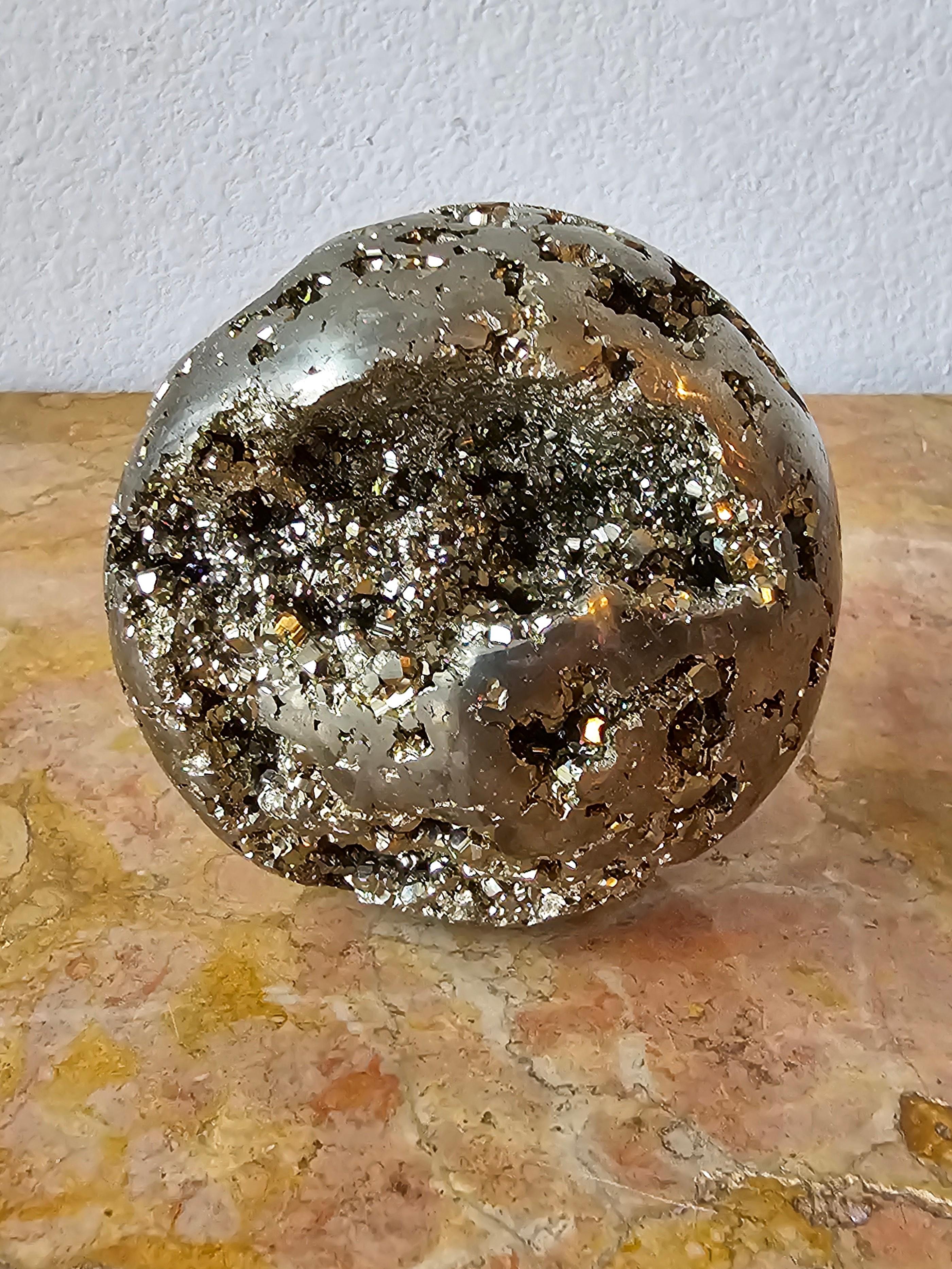 Pyrite Fool's Gold Sphere Peru Natural Specimen  13