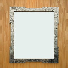 Pyrite Mirror, Art Deco Inspired French Chanel Brutalist Style, 1970s