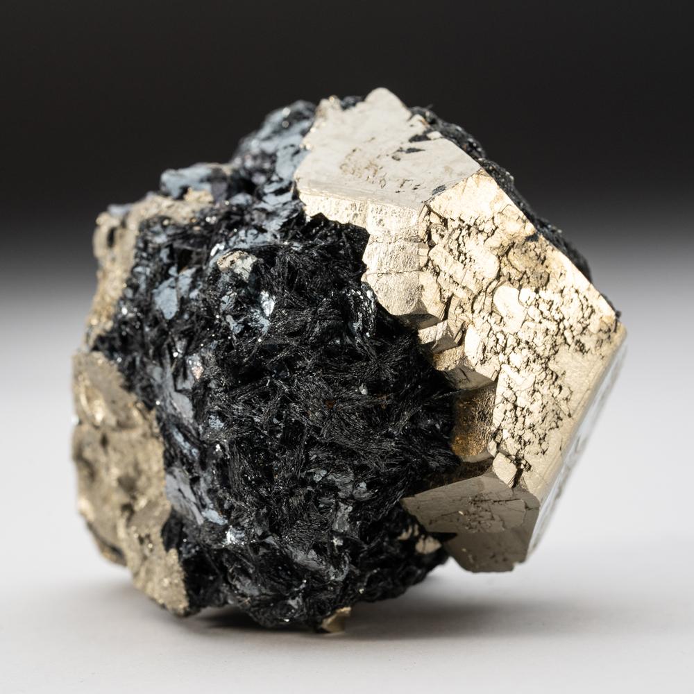 Pyrite on Hematite From Rio Marina, Elba Island, Tuscany, Italy In New Condition For Sale In New York, NY