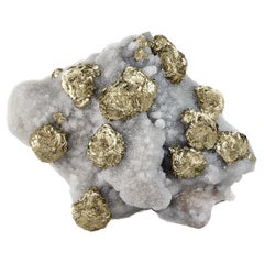 Pyrite sur quartz, mine de Fengjiashan, Chine