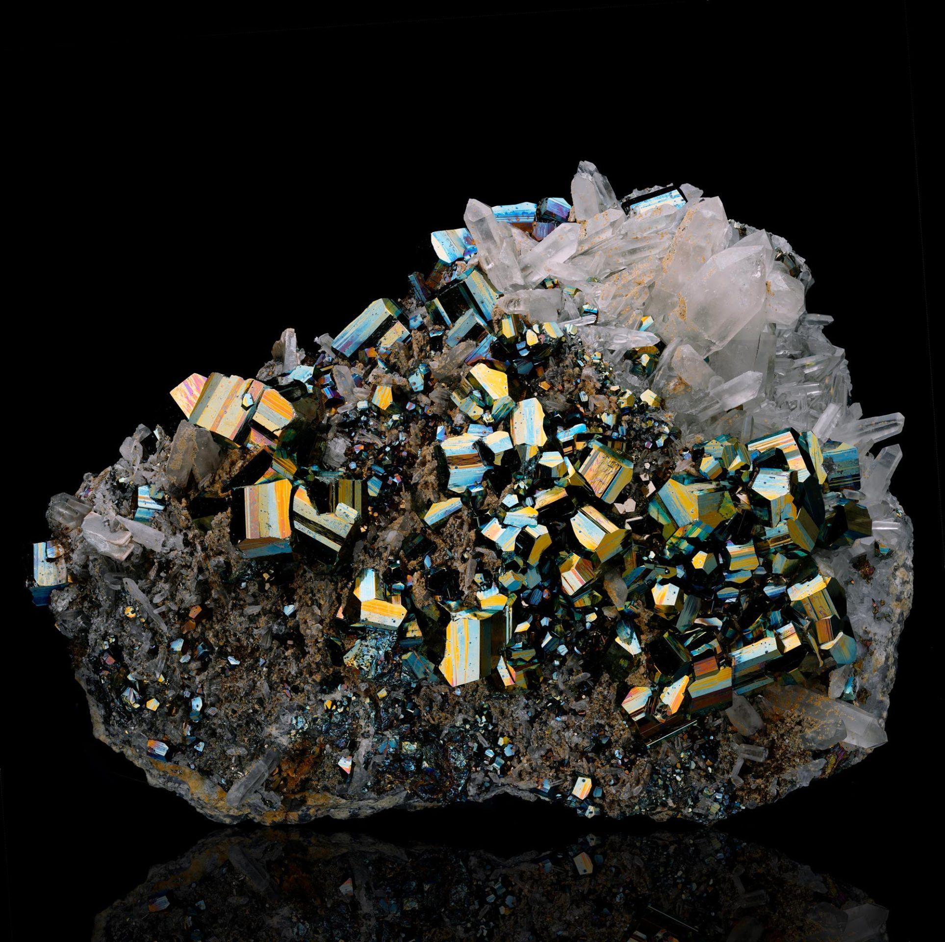 Pyrite on Quartz From Indonesia In New Condition For Sale In New York, NY