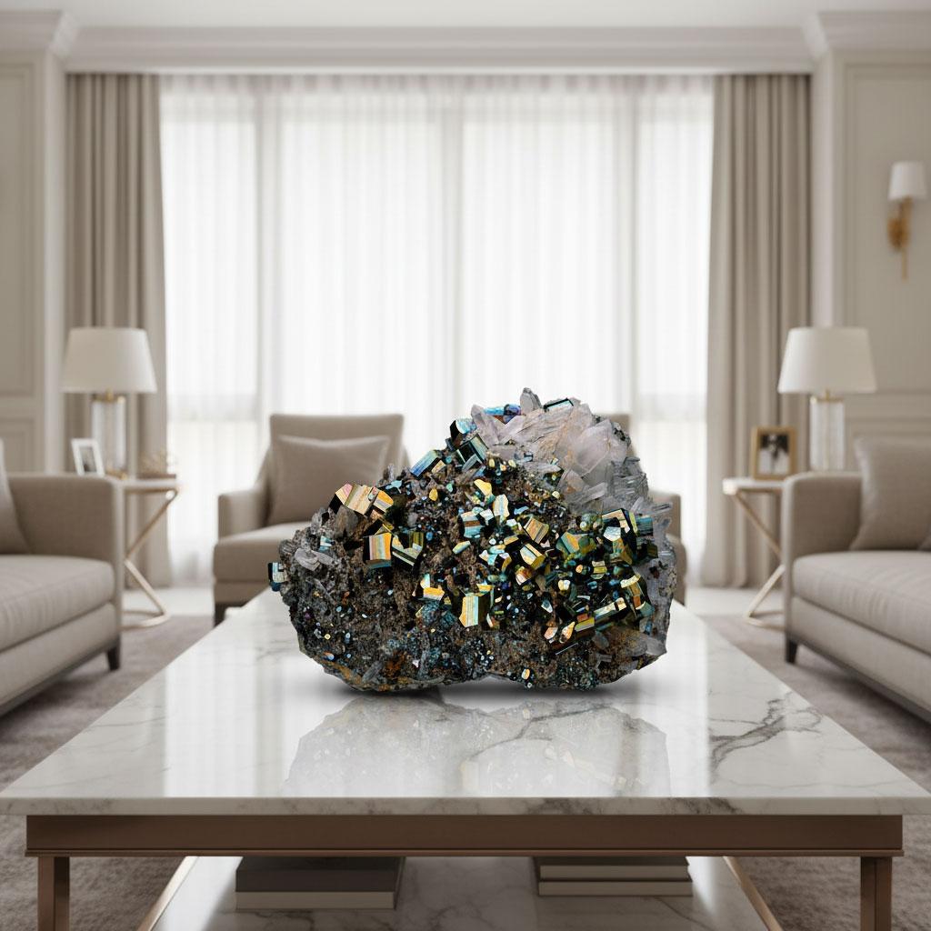 Pyrite on Quartz From Indonesia For Sale 3