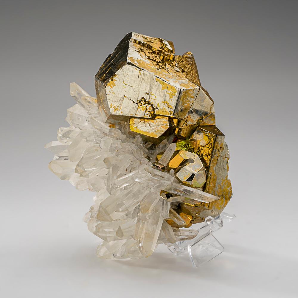Contemporary Pyrite on Quartz from Spruce Claim, King County, Washington For Sale
