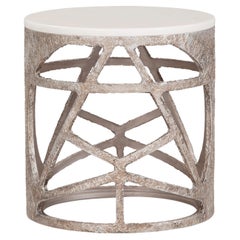 Pyrite Side Table with Calacatta Bianco Marble by Greenapple