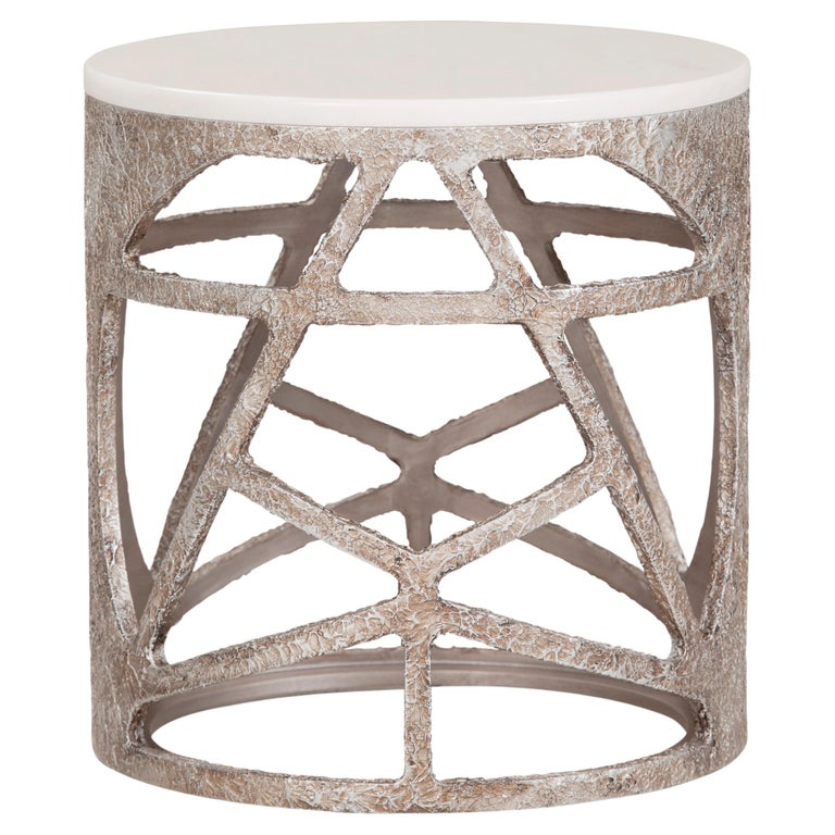 Greenapple Side Table, Pyrite Side Table, Marble Top, Handmade in Portugal For Sale