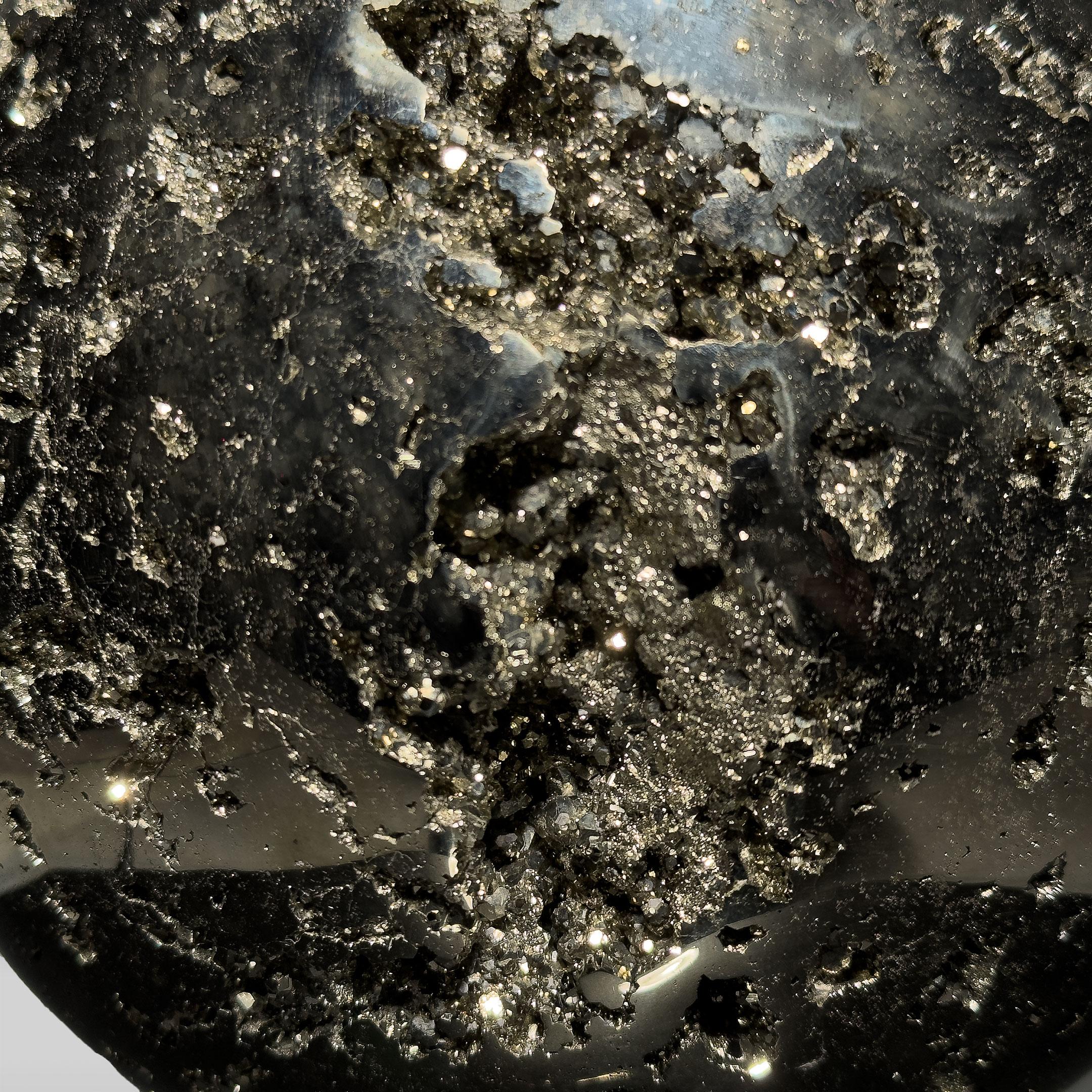Contemporary Pyrite Sphere From Peru For Sale