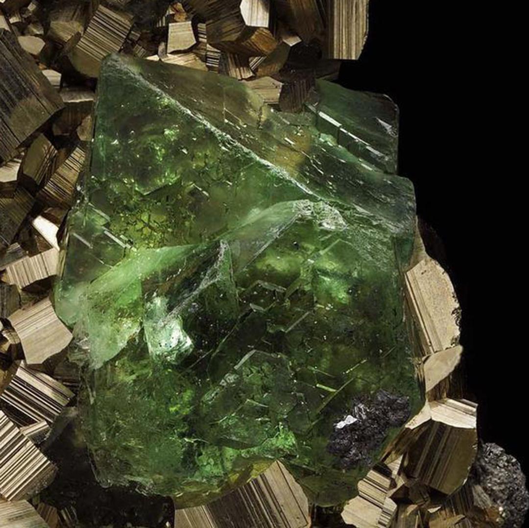 Pyrite with Green Fluorite For Sale 1