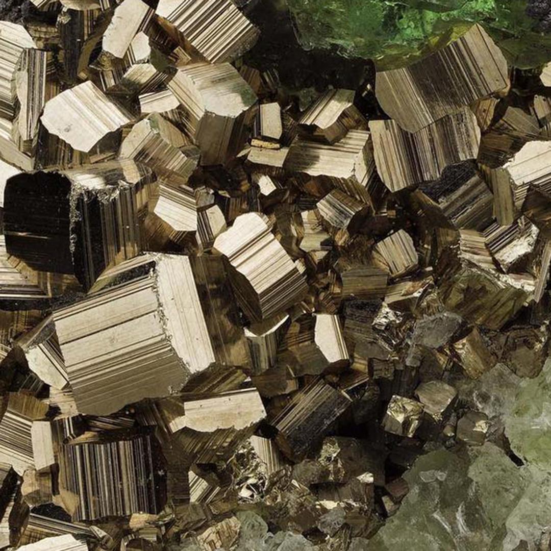 Pyrite with Green Fluorite For Sale 2
