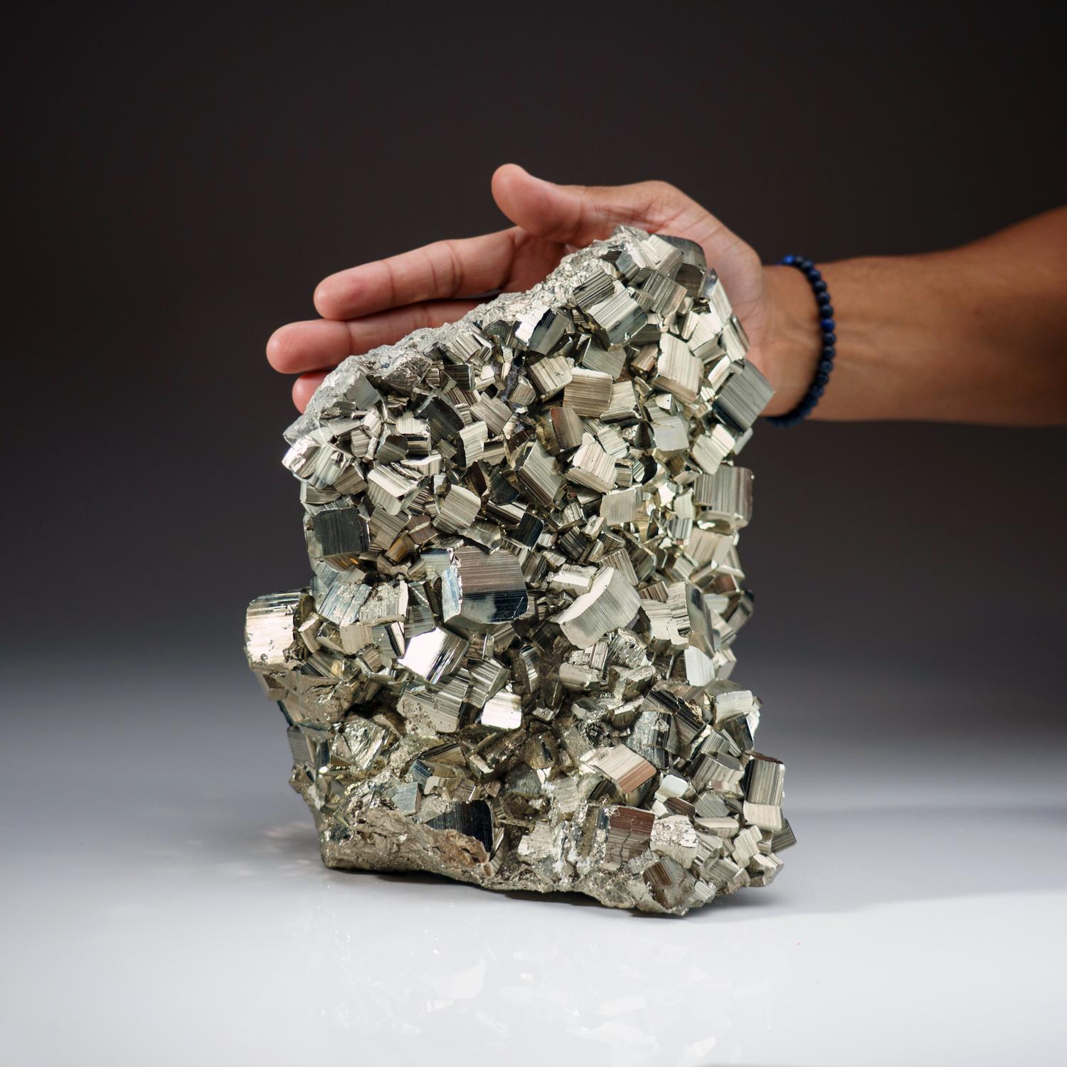 Peruvian Pyrite Cluster with Quartz from Peru ( 20 lbs) For Sale