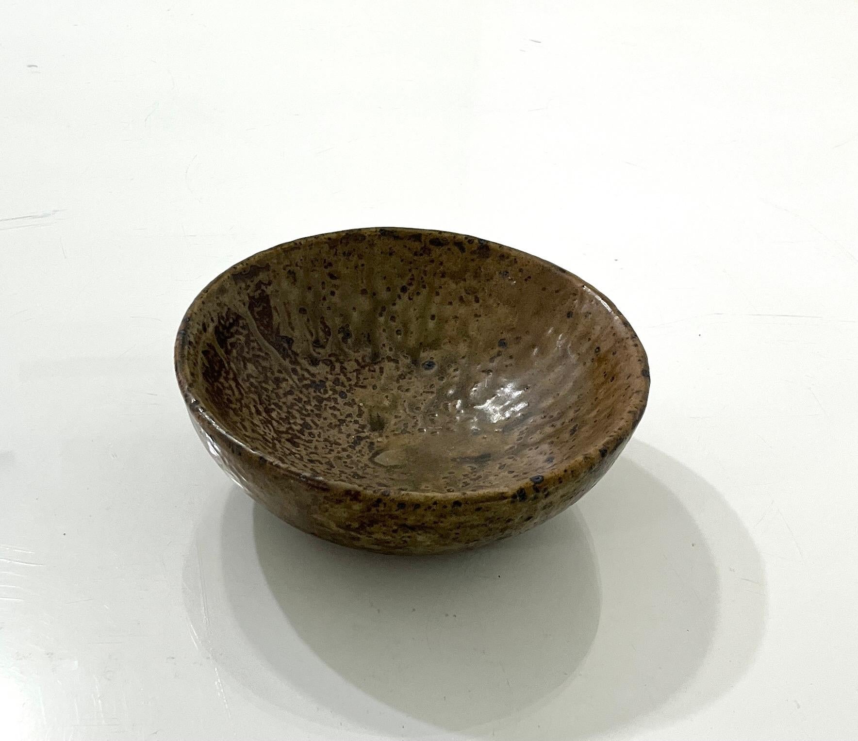 Fired pyrity sandstone bowl by Elisabeth Joulia For Sale