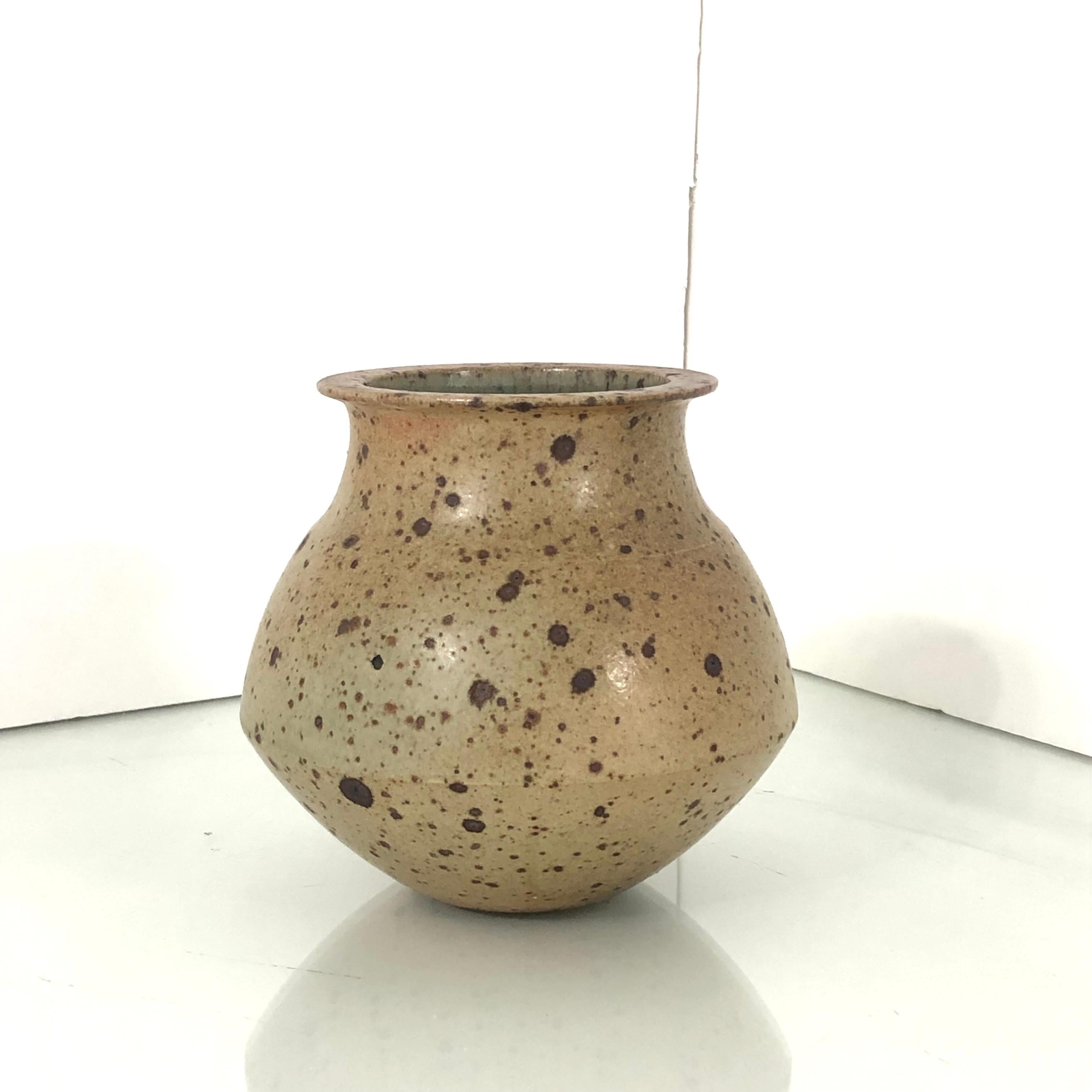 Arts and Crafts pyrity stoneware vase by Robert Deblander For Sale