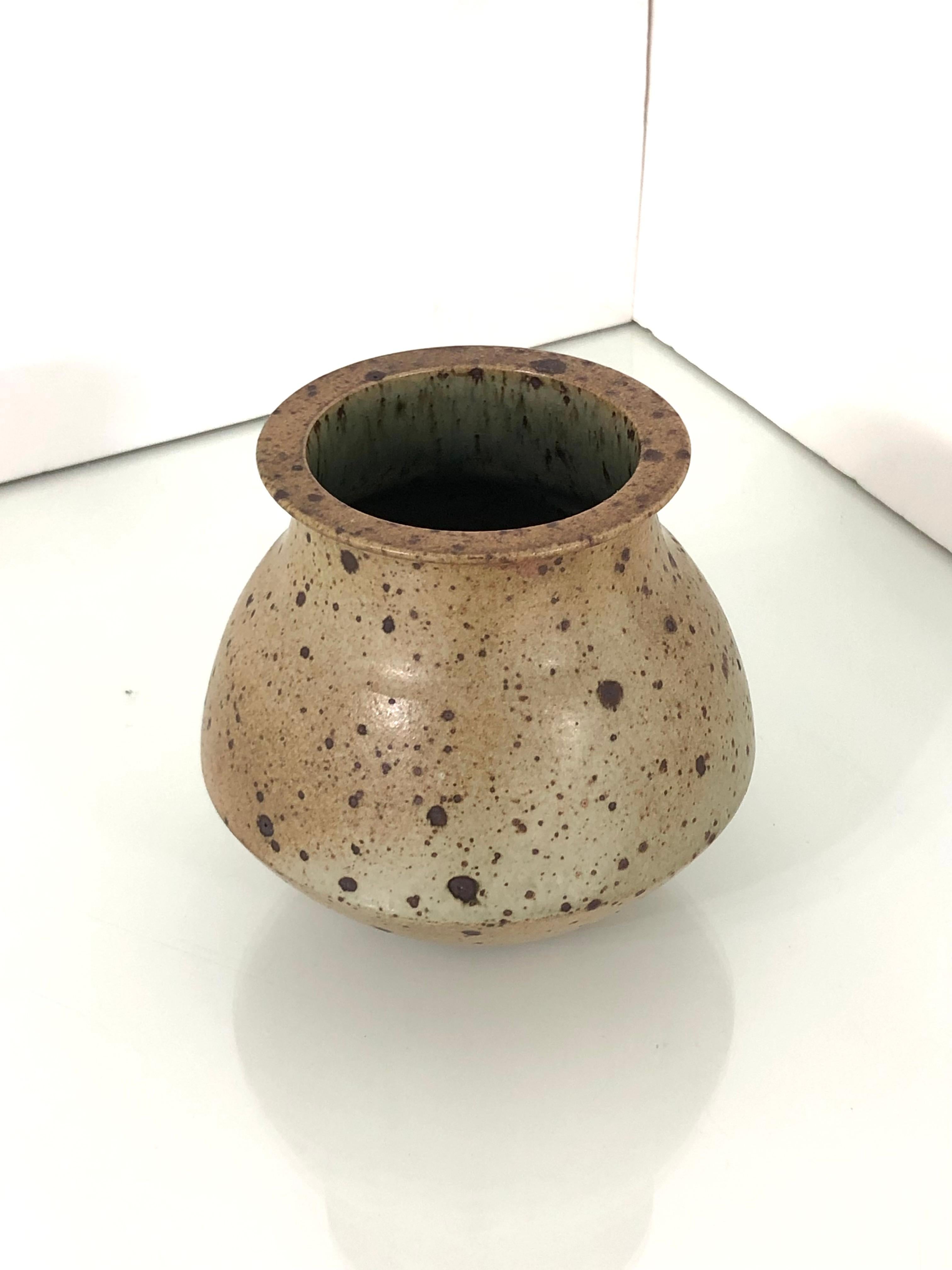 Stoneware pyrity stoneware vase by Robert Deblander For Sale