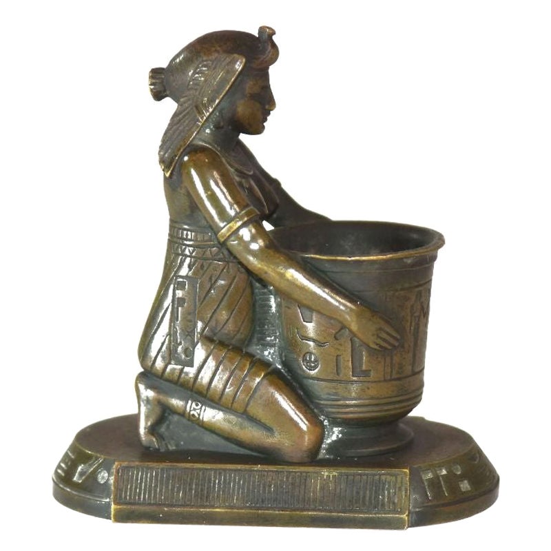 Pirogeno di bronzo giovane egiziano Egittomania, fine XIX secolo