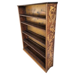Antique Pyrography Bookshelf Early 1900's