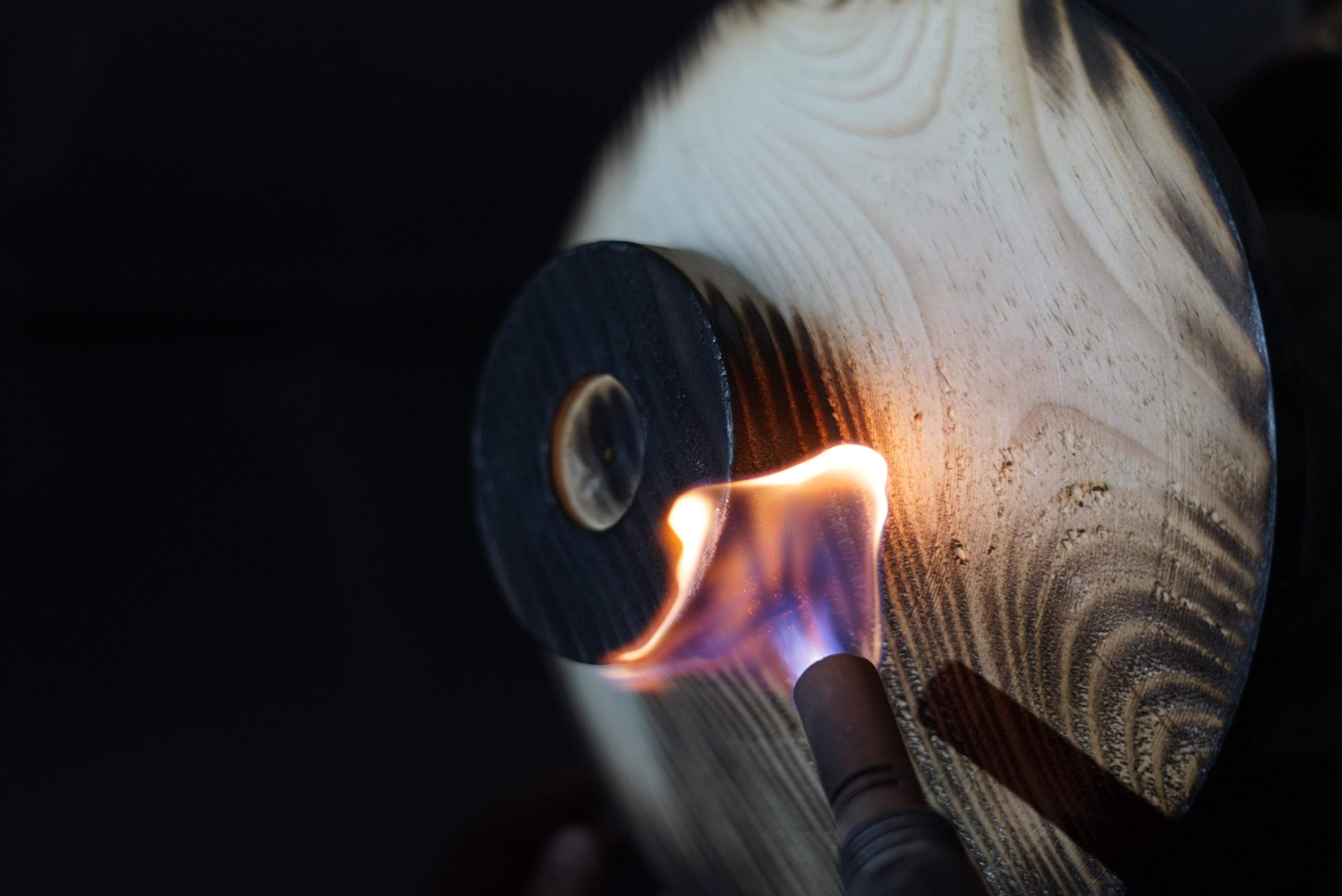 Turned Pyrolysis - Burnt Pine Wood Fruit Bowl by Samuel Reis Handmade in Portugal