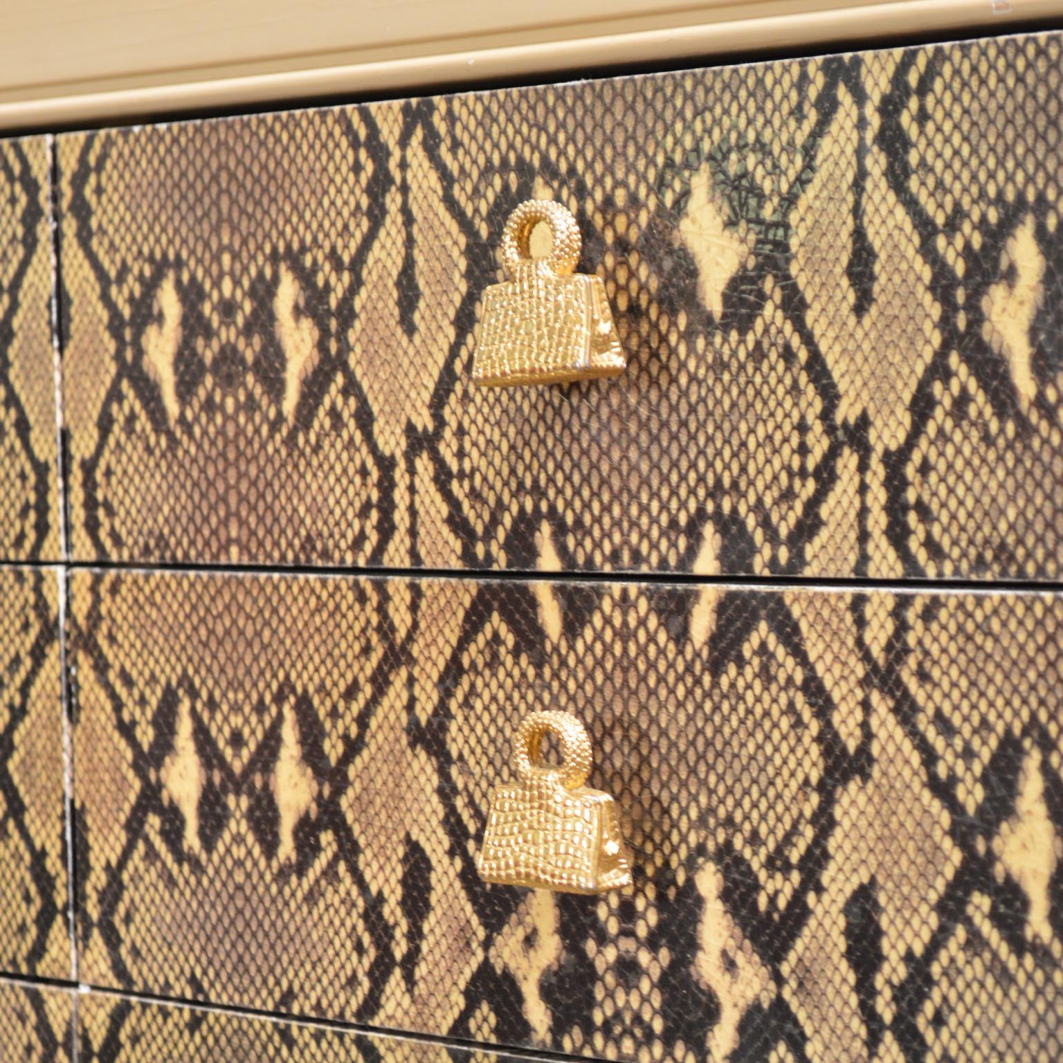 Python Chest of Drawers Custom Made for Judith Leiber Store, NYC c.1990 For Sale 3