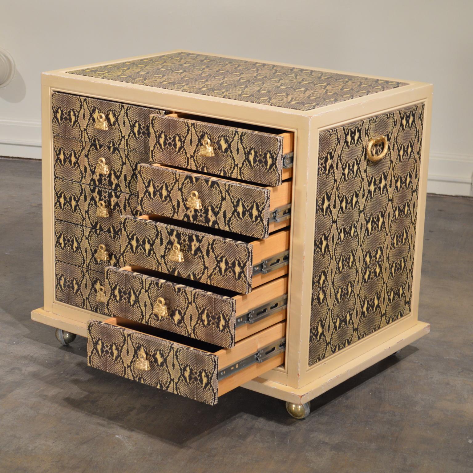 Modern Python Chest of Drawers Custom Made for Judith Leiber Store, NYC c.1990 For Sale