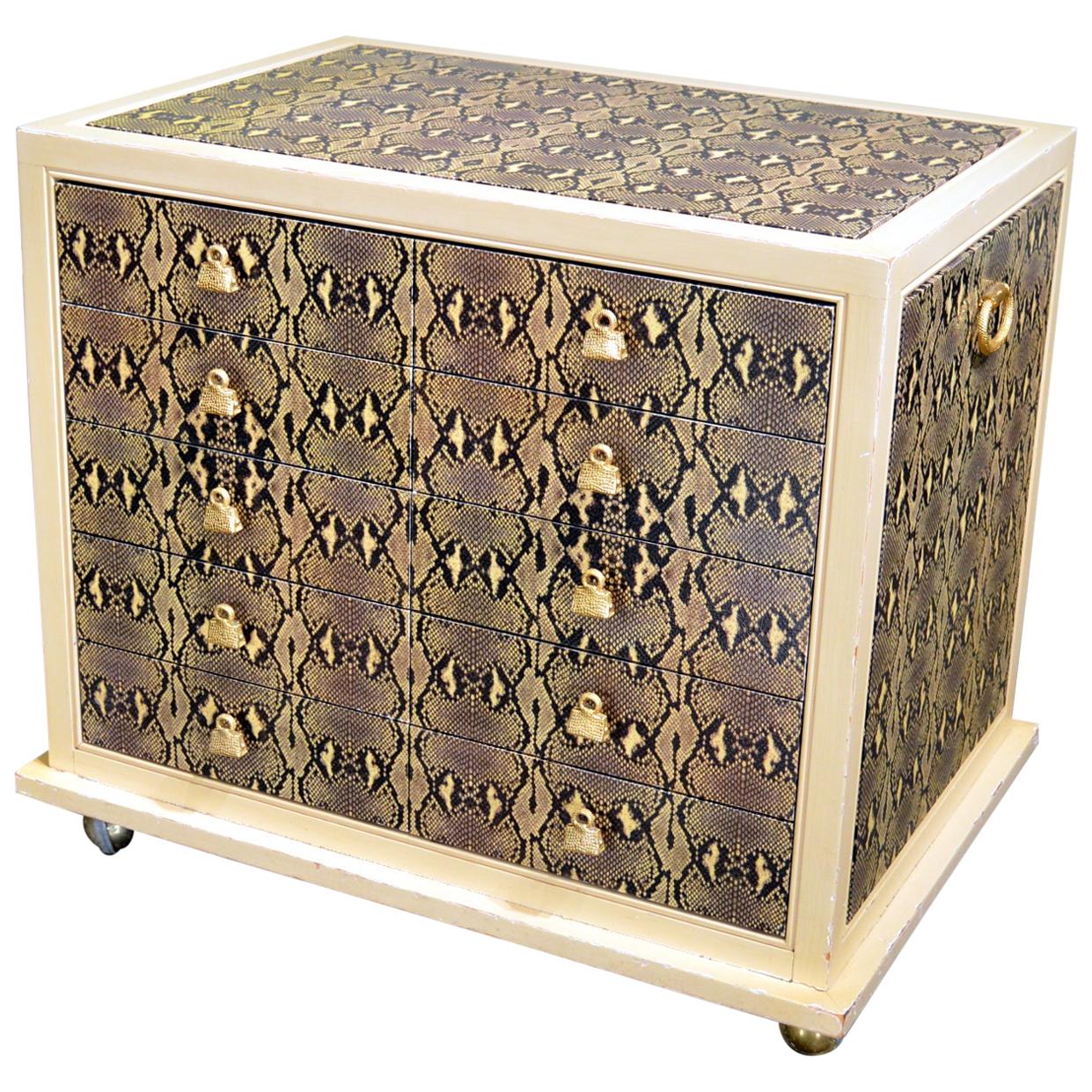 Python Chest of Drawers Custom Made for Judith Leiber Store, NYC c.1990 For Sale