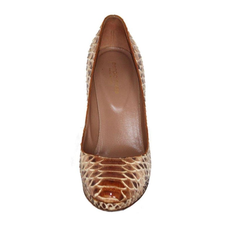 Escarpins SERGIO ROSSI En Python Exotique Bleu Royal - Talons Hauts Avec Bride Cheville - Taille 40