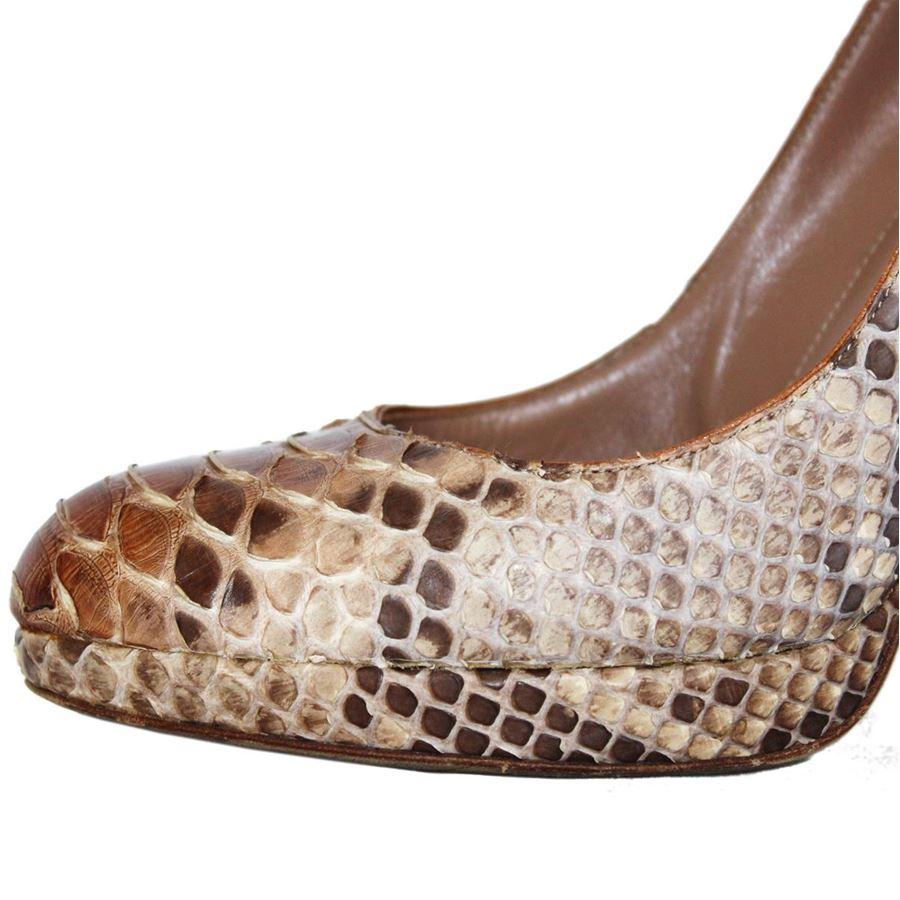 Sergio Rossi Python décolleté size 40 In Excellent Condition For Sale In Gazzaniga (BG), IT