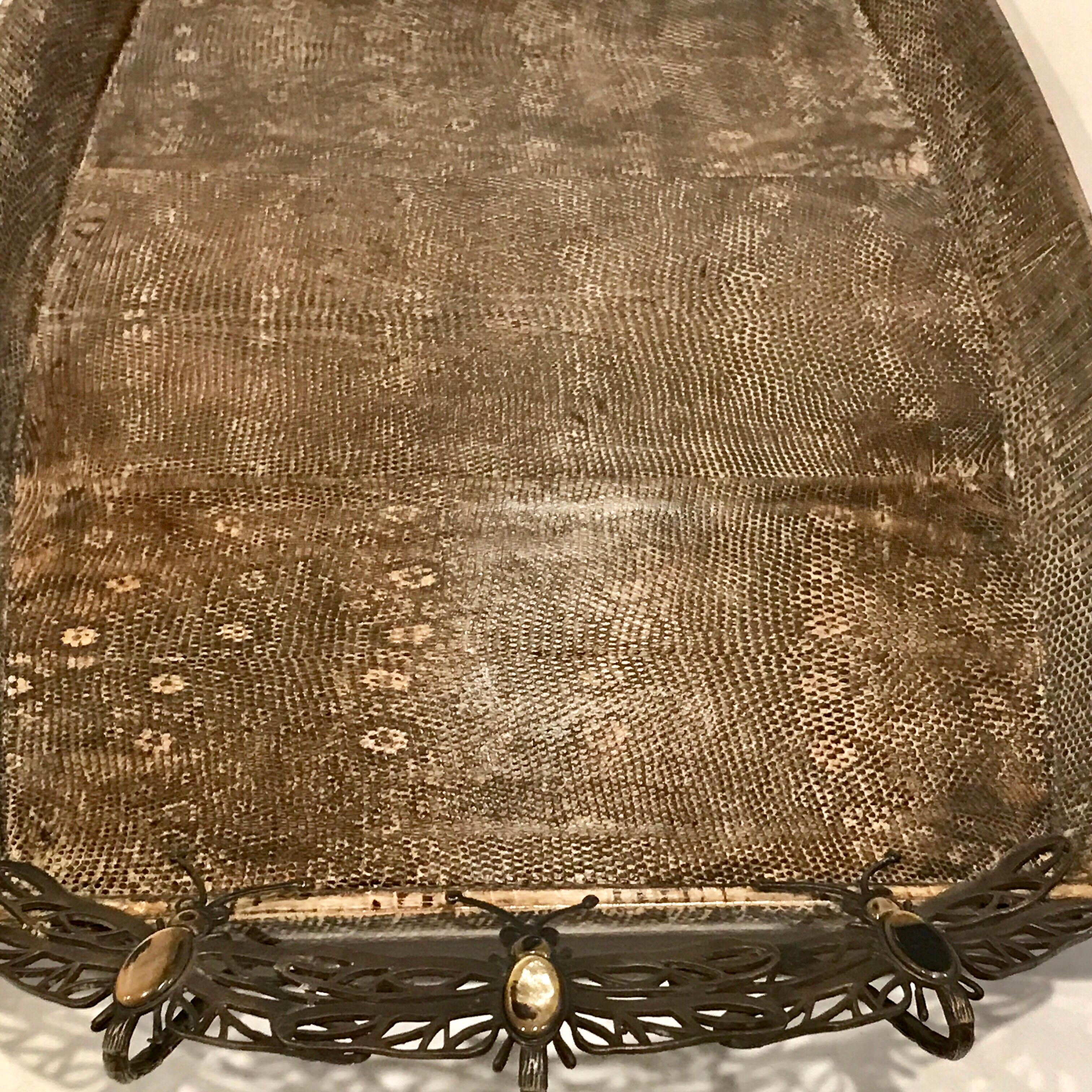 Python Gallery Tray with Dragonfly Handles by R & Y Augousti, Paris For Sale 3