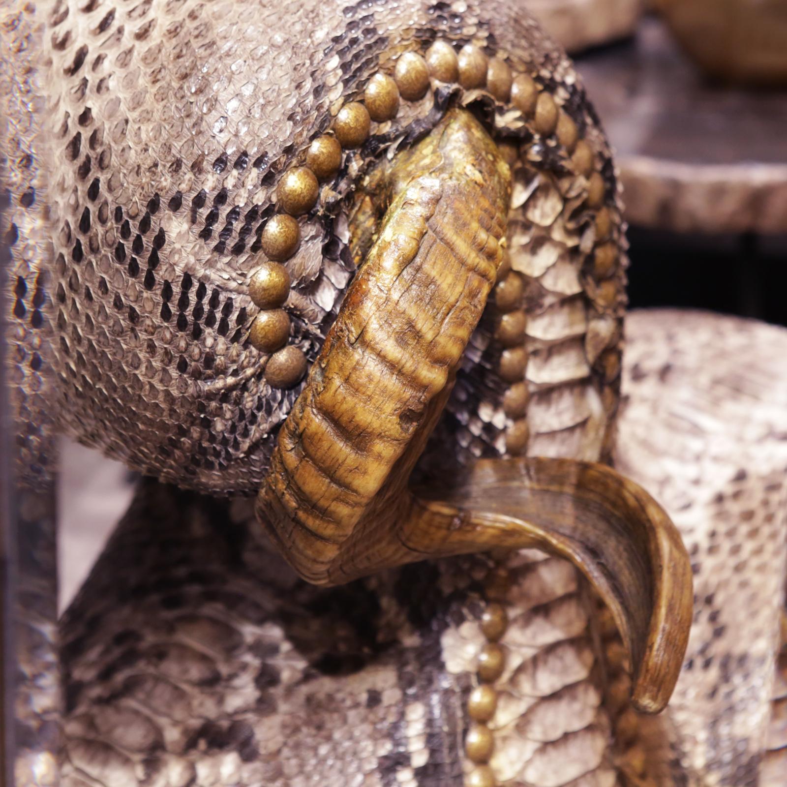 Chaise moyenne en python avec cornes de Kudu polies en vente 1