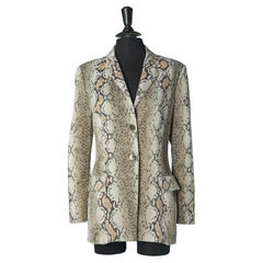 Chaqueta de un solo pecho con estampado de pitón Roberto Cavalli
