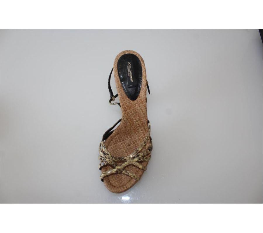 Women's Dolce & Gabbana Python sandal size 37 For Sale