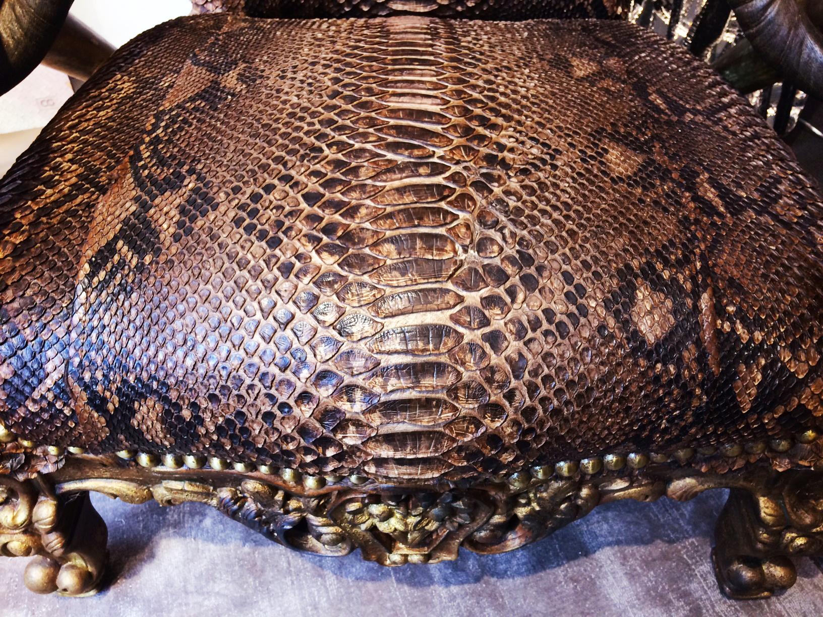 French Python Throne  For Sale