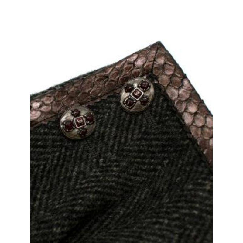 Python Trim Herringbone Jacket For Sale 6