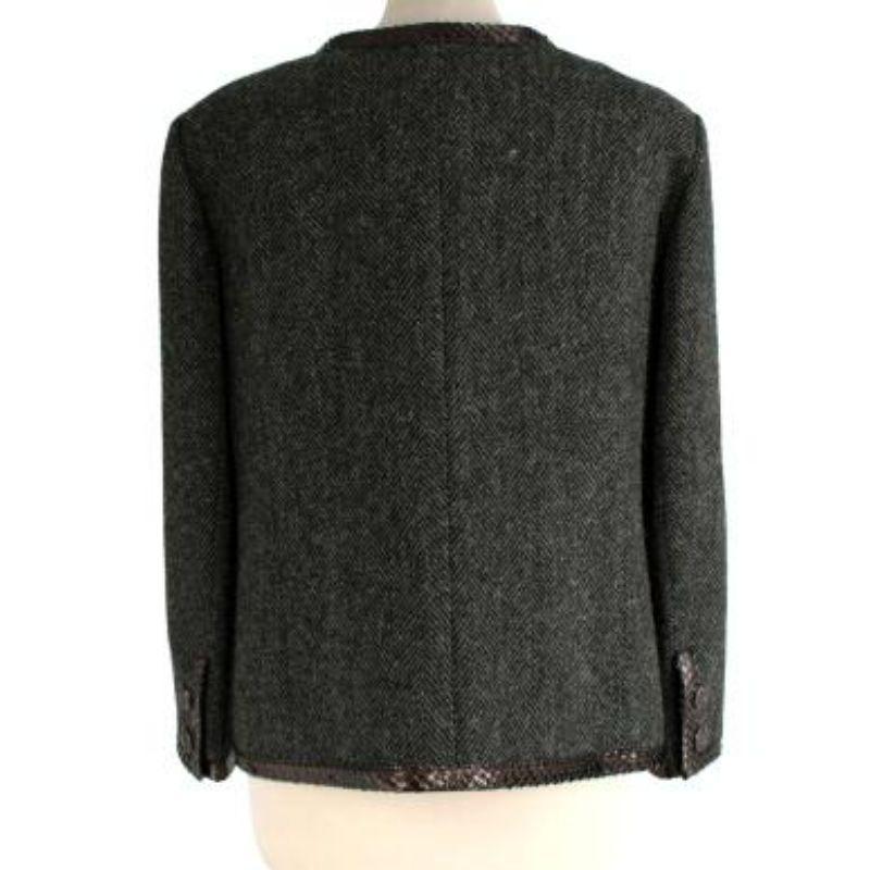 Python Trim Herringbone Jacket In Good Condition For Sale In London, GB