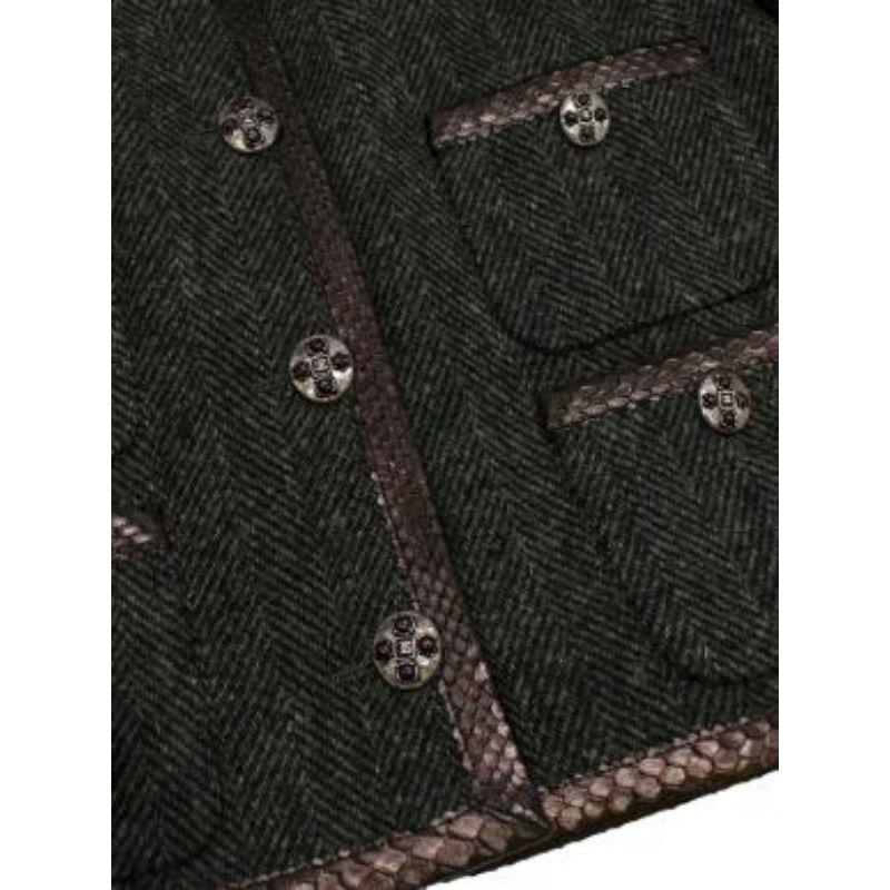 Python Trim Herringbone Jacket For Sale 2
