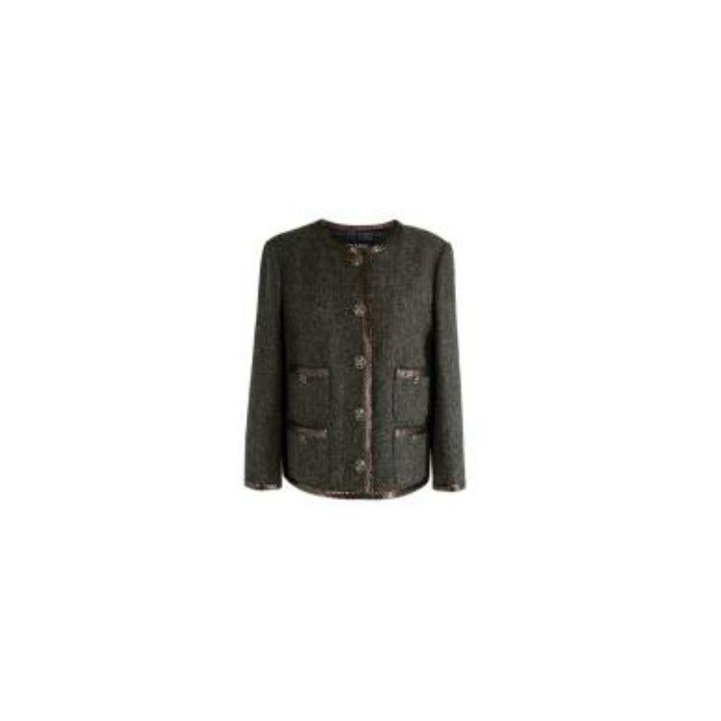 Python Trim Herringbone Jacket For Sale