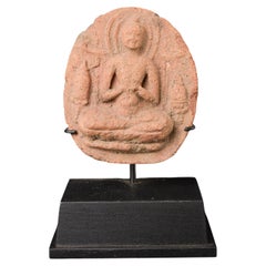 Pyu Terracotta Buddha Votive, Hand-Carved, Myanmar, 11th Century