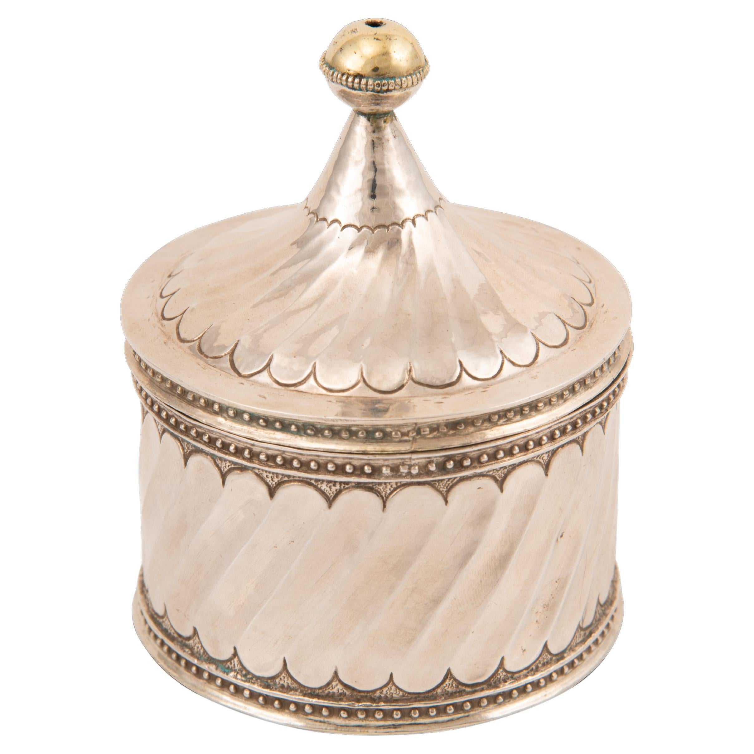 Pyx. Silber. Palencia, Spanien. Pedro de Palacios, Punze Juan de Peso, 16. Jh. im Angebot