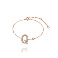 Q Initial Bezel Chain Anklet