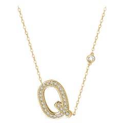 Q-Initial Bezel Chain Necklace