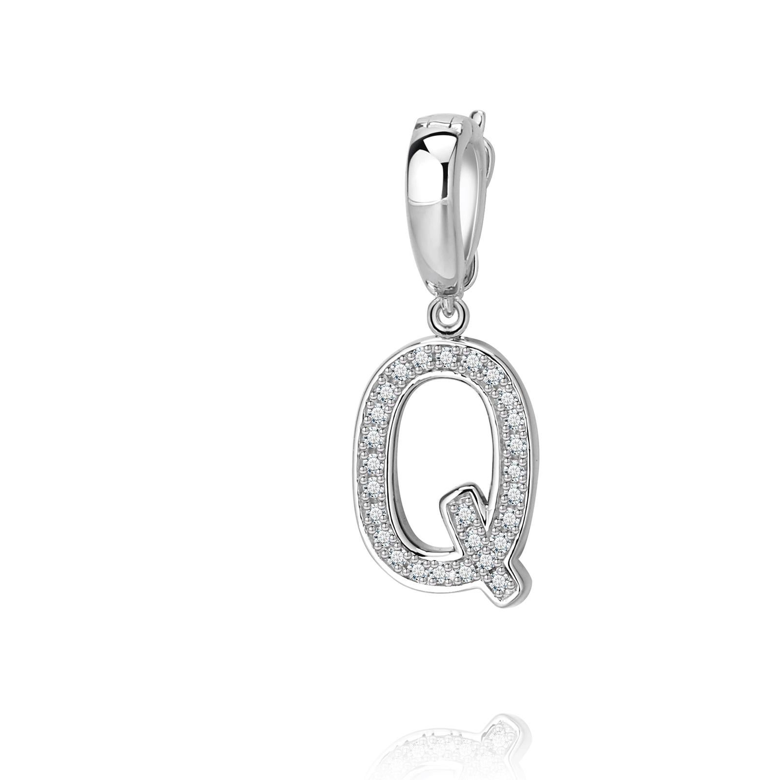 Modern Q Initial Pendant or Charm For Sale