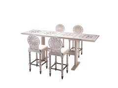 Q1 Bar Stool with Padded Seat and Caned Backrest - Solid Oak Structure