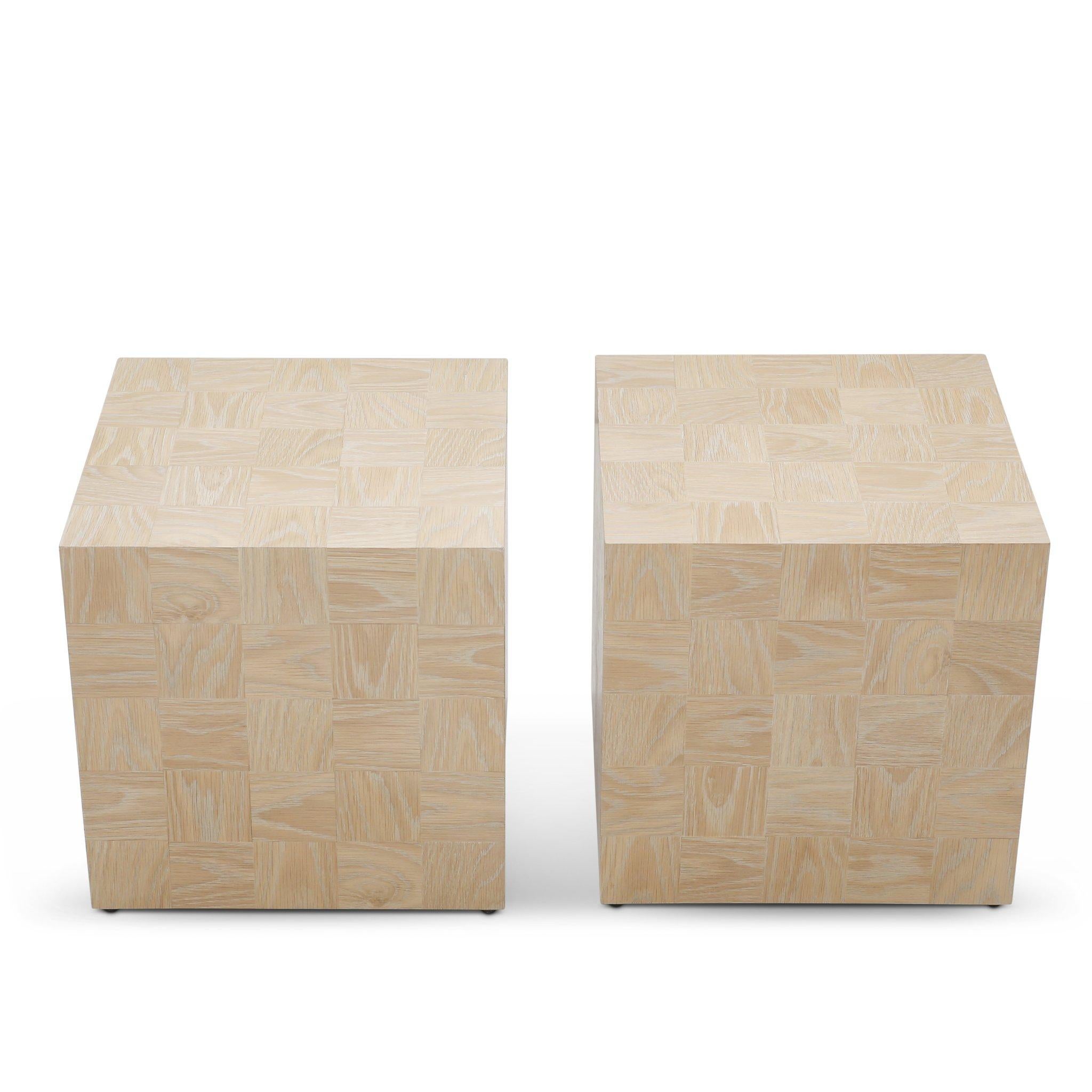 Veneer Q15 Side Table or Stool in Plain Sawn White Oak For Sale