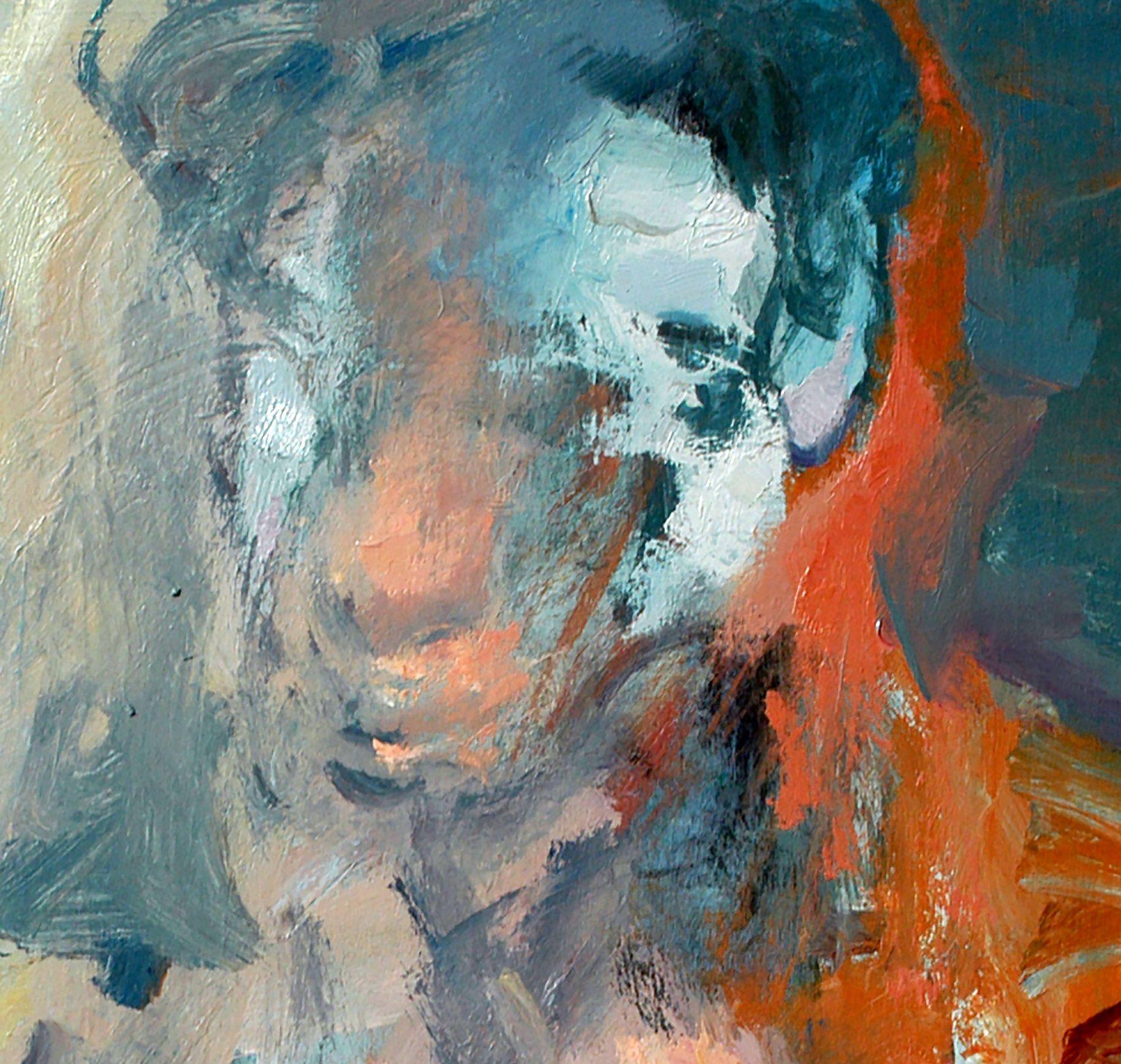 Mi hai riconosciuto, Pittura, Olio su pannello di Wood - Painting Espressionismo astratto di QAIS ALSINDY
