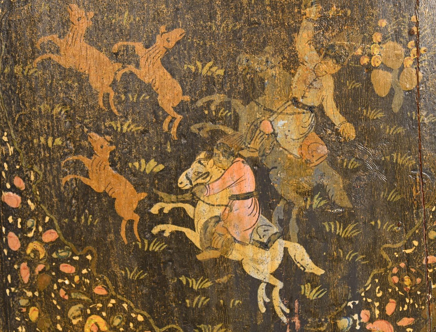Qajar Art, Türenset mit wichtigen Szenen des persischen Lebens verziert (Islamisch) im Angebot