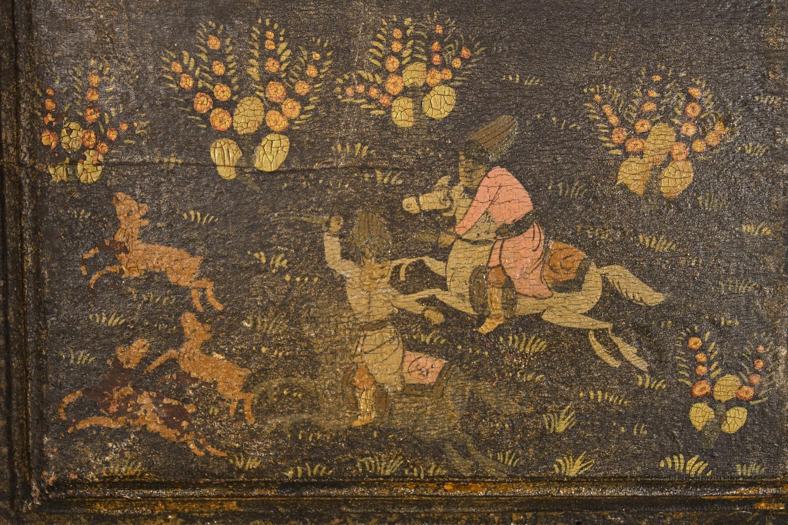 Qajar Art, Türenset mit wichtigen Szenen des persischen Lebens verziert (19. Jahrhundert) im Angebot