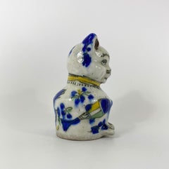 Qajar Pottery Seated Cat, circa 1880