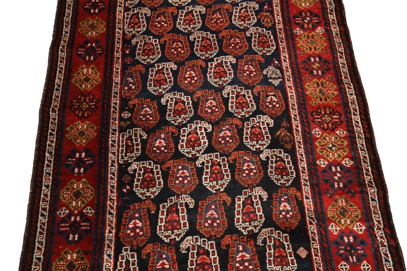 Hand-Knotted Qashqai Antique Runner - 3'11