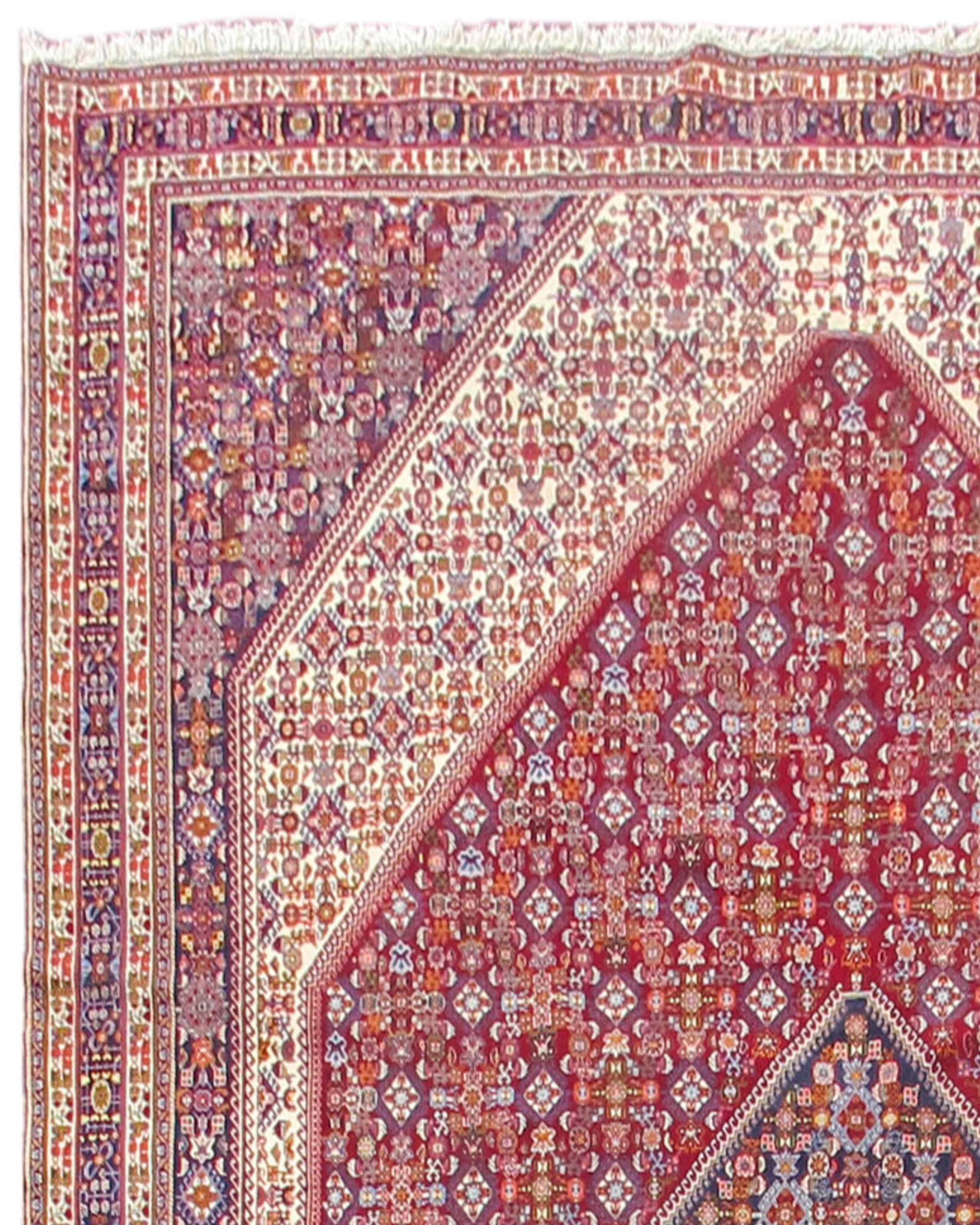 Großer persischer Qashqai-Teppich in mintfarbenem Zustand, spätes 20. Jahrhundert (Persisch) im Angebot