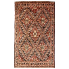 Antique 1920s Qashqai Persian Rug, Wool, 11' x 17'