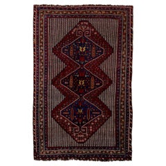 Qashqai Rug Triple Medallion and Striped Field Design