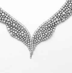Qayten 18K white gold necklace and pavé diamonds 30.44 ct