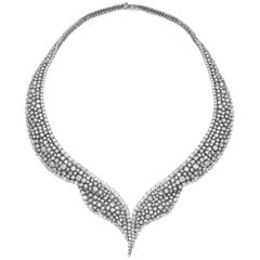 Qayten 18K white gold necklace and pavé diamonds 30.44 ct